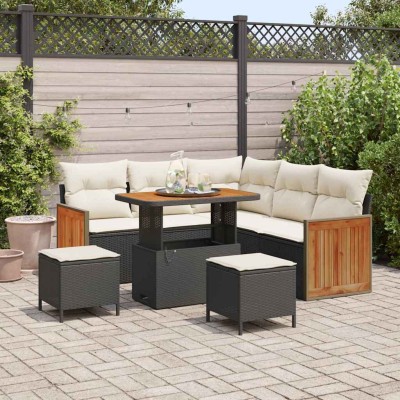 Garden Sofa Set 9 pcs Black...