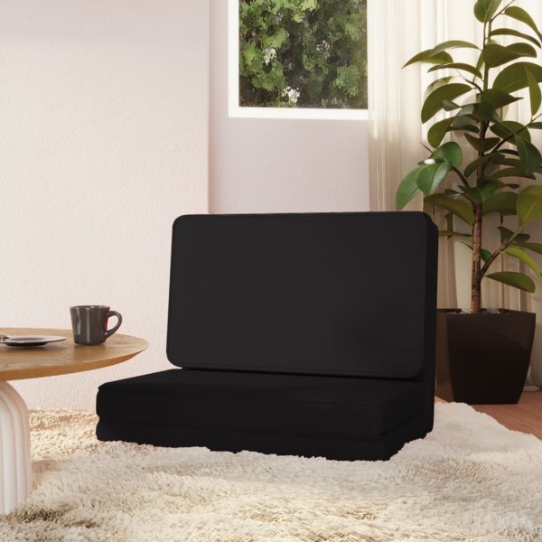 Folding mattress-chair, black color, artificial leather