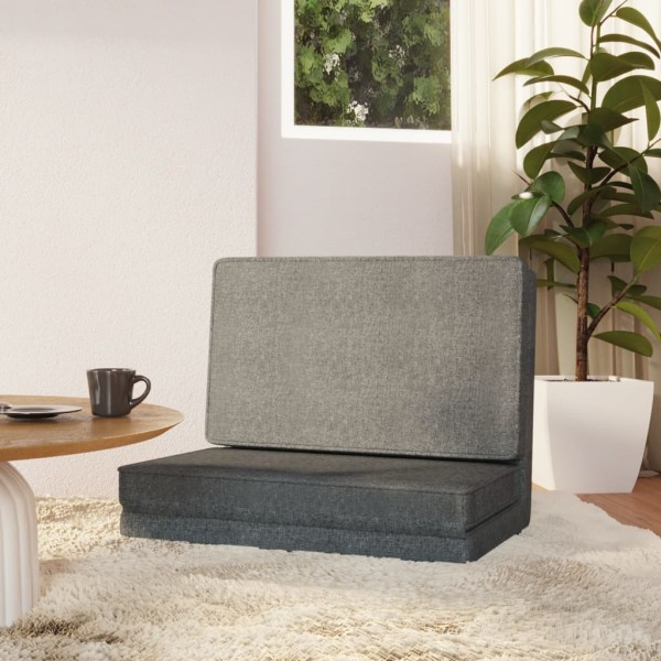 Folding mattress-chair, light gray color, fabric