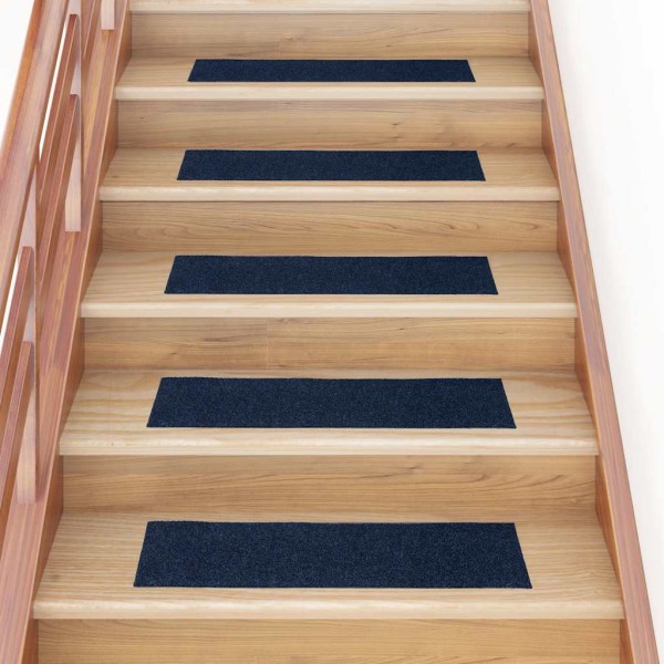 Staircase mats, sticky, 30 pcs, 76x20 cm, dark blue, rectangular
