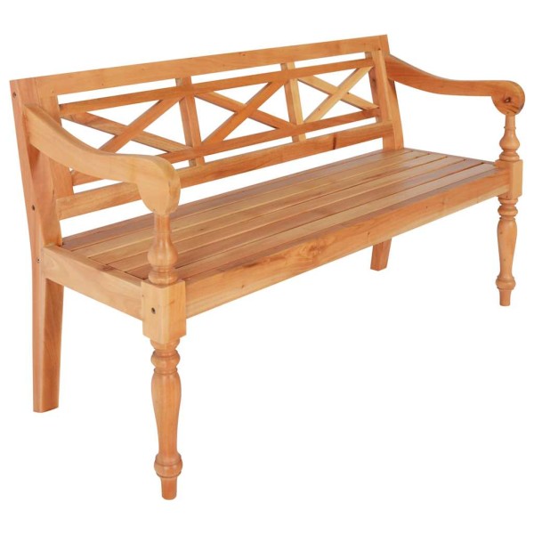 Batavia bench, light brown, 123cm, solid mahogany