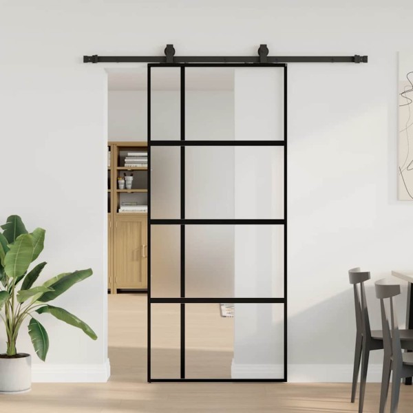Sliding door with hardware kit, black, 90x205 cm