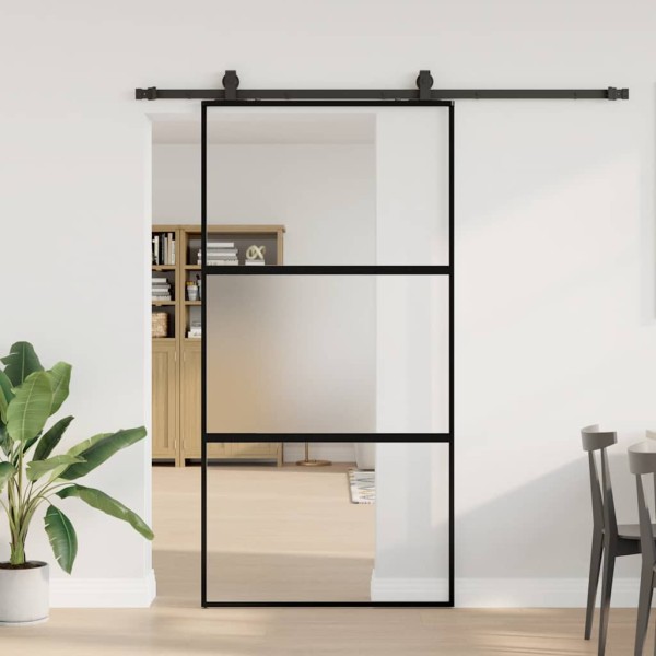 Sliding door with hardware kit, black, 102.5x205 cm