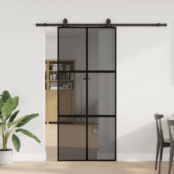 Sliding door with hardware kit, black, 90x205 cm