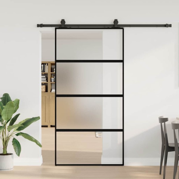 Sliding door with hardware kit, black, 102.5x205 cm