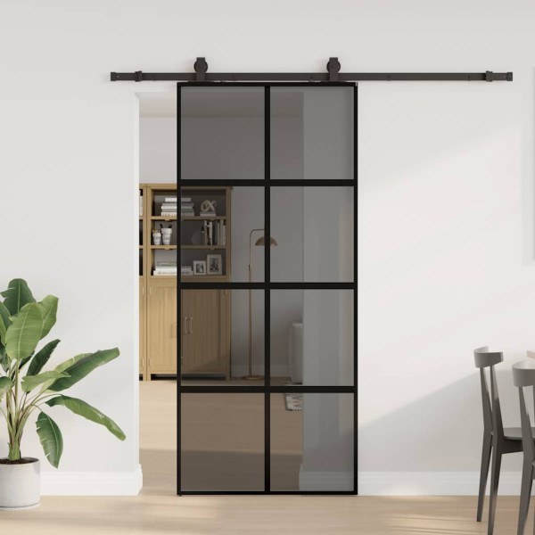 Sliding door with hardware kit, black, 90x205 cm