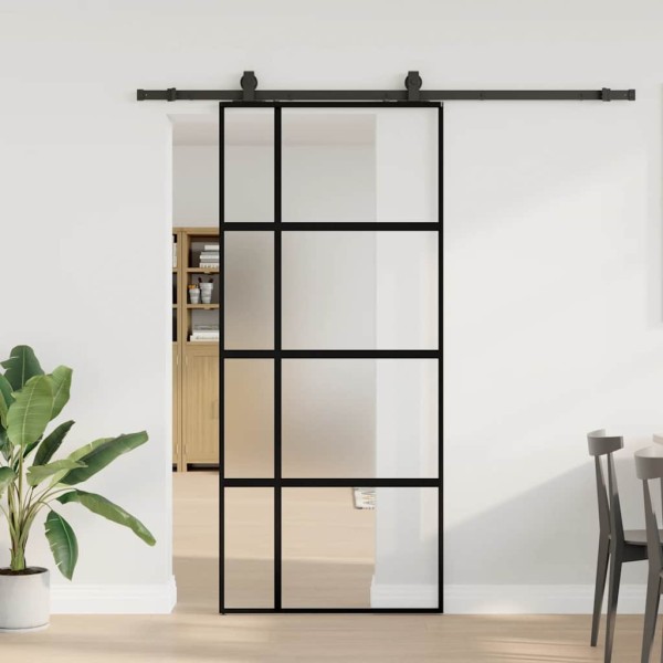Sliding door with hardware kit, black, 90x205 cm