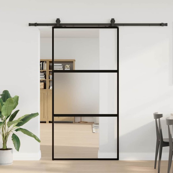 Sliding door with hardware kit, black, 102.5x205 cm