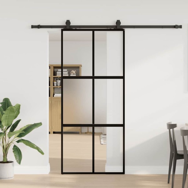 Sliding door with hardware kit, black, 90x205 cm
