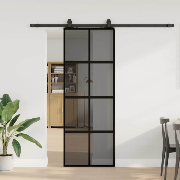 Sliding door with hardware kit, black, 76x205 cm