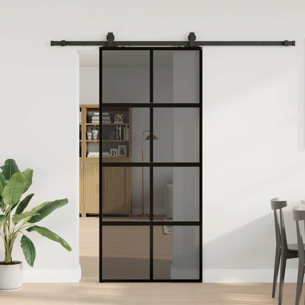 Sliding door with hardware kit, black, 90x205 cm
