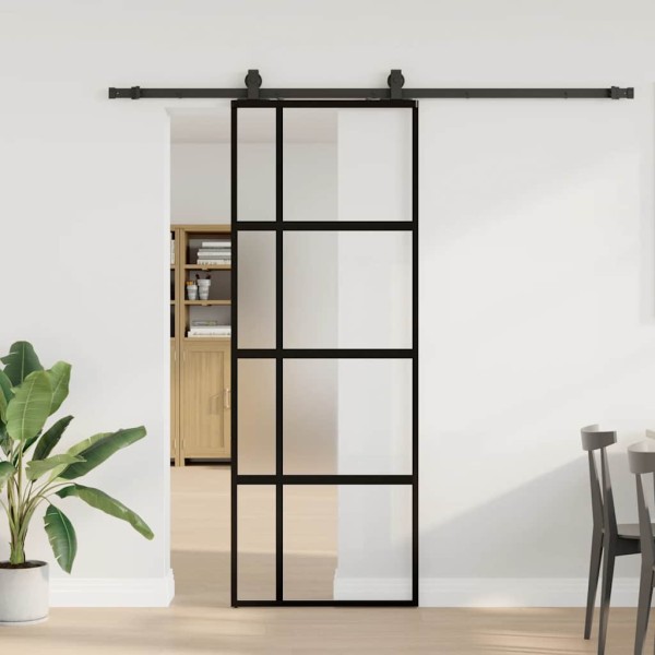Sliding door with hardware kit, black, 76x205 cm