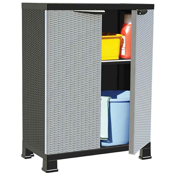 Plastic cabinet, 68x39x92cm, rattan design