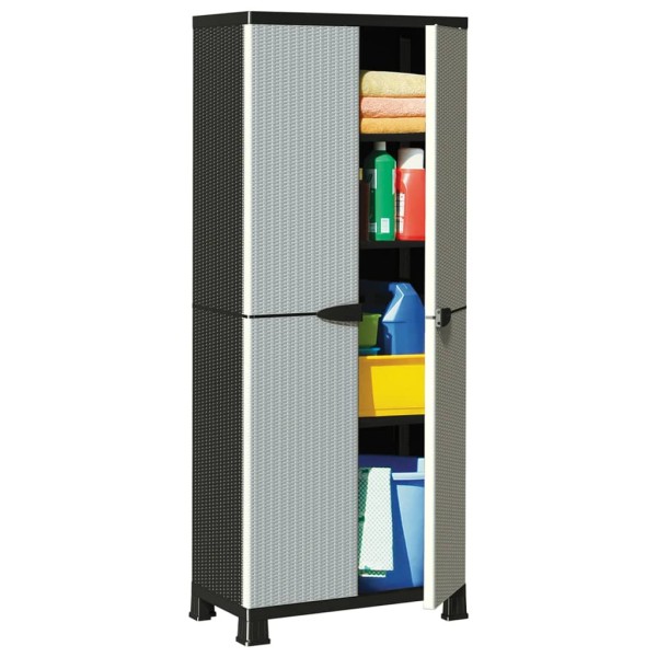 Plastic cabinet, 68x39x171.5cm, rattan design