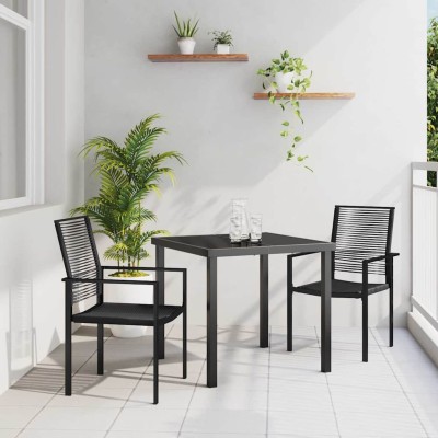 Garden dining set 3 pcs Black