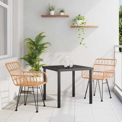 Garden dining set 3 pcs Brown
