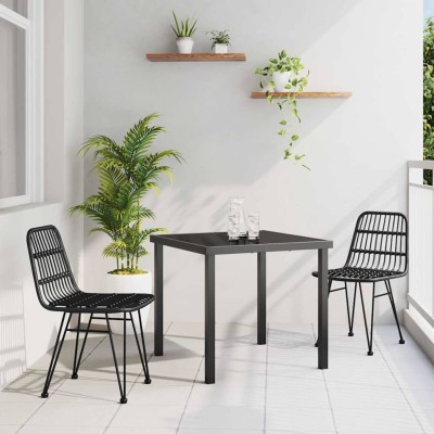 Garden dining set 3 pcs Black