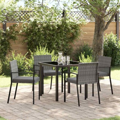 Garden dining set 5 pcs Gray