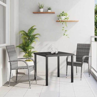 Garden dining set 3 pcs Gray