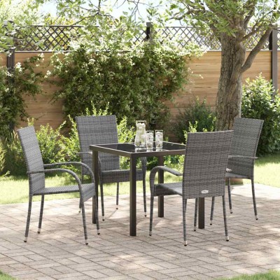 Garden dining set 5 pcs Gray