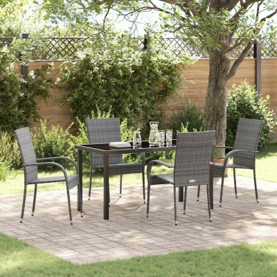 Garden dining set 5 pcs Gray