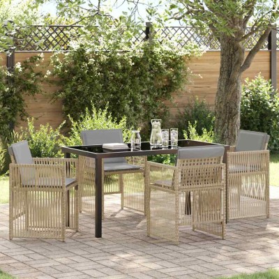 Garden dining set 5 pcs Sand