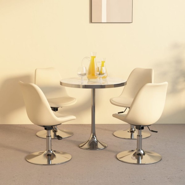 Swivel dining chairs, 4 pcs., cream color, fabric