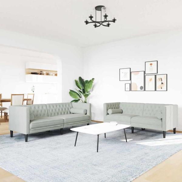 Living room sofa 2 pcs Light gray 194 x 74.5 x 70.5 cm