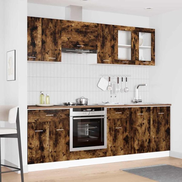 Kitchen cabinet set Lyon 8 pcs Smoked oak