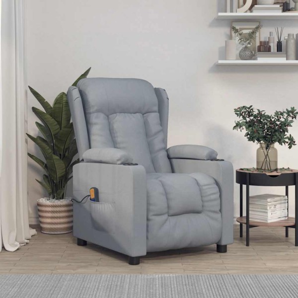 Massage chair, light gray, fabric