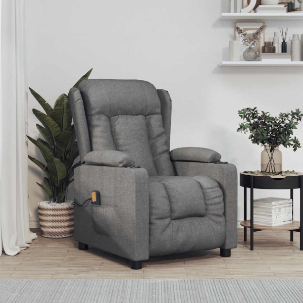 Massage chair, dark gray, fabric