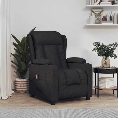Massage chair, black, fabric
