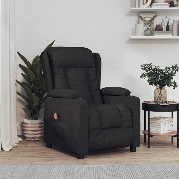 Massage chair, black, fabric