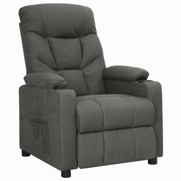 Reclining chair, dark gray, fabric