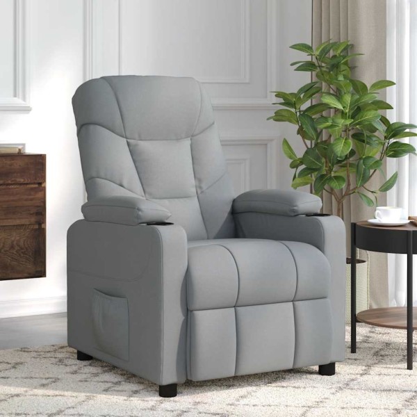 Massage chair, light gray, fabric
