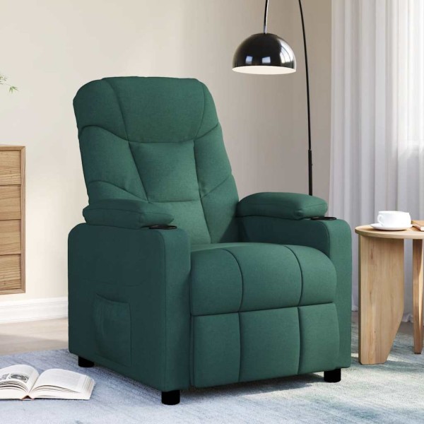 Massage chair, dark green, fabric