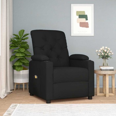 Massage chair, black, fabric