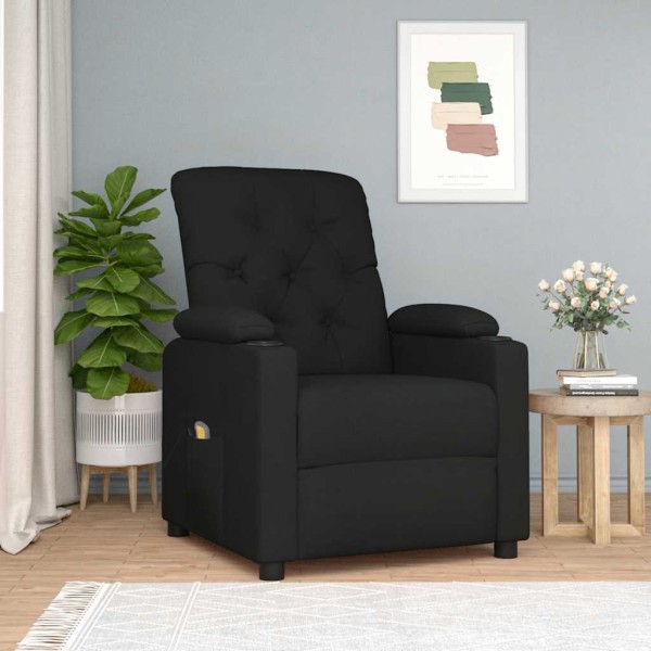 Massage chair, black, fabric