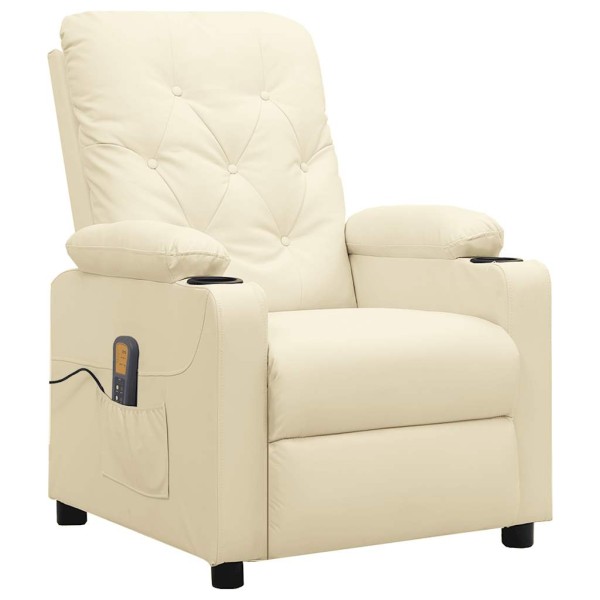 Massage chair, cream color, artificial leather