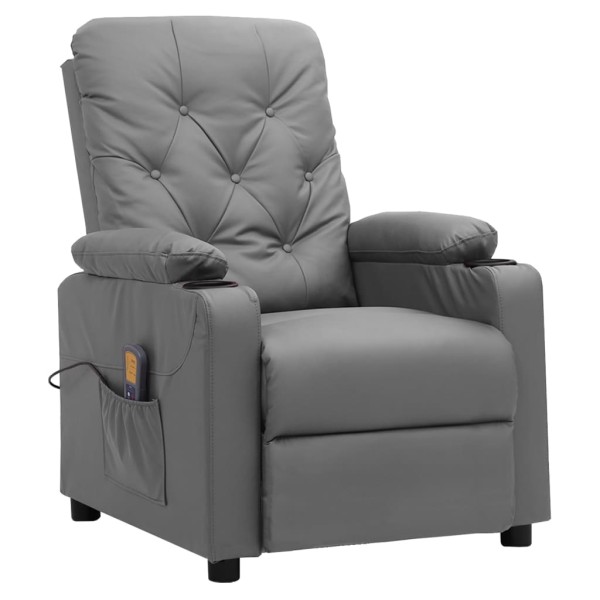 Massage chair, gray color, artificial leather