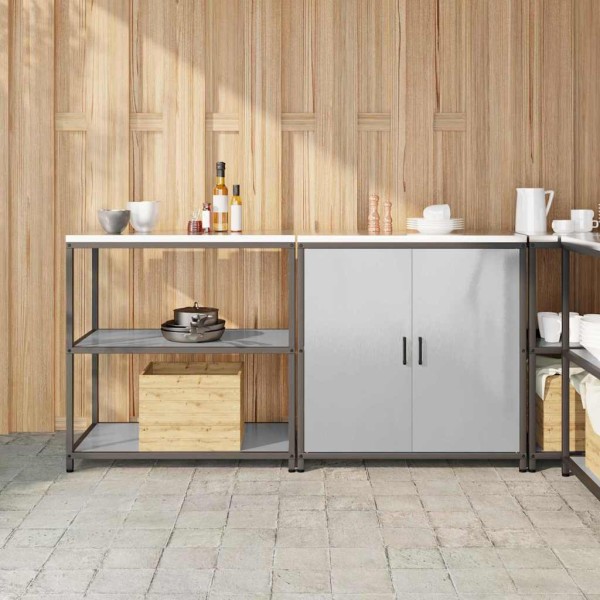 Kitchen storage set 2 pcs Silver Stainless Steel