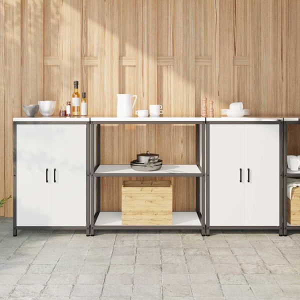 Kitchen storage set with shelf with storage 3 pcs White