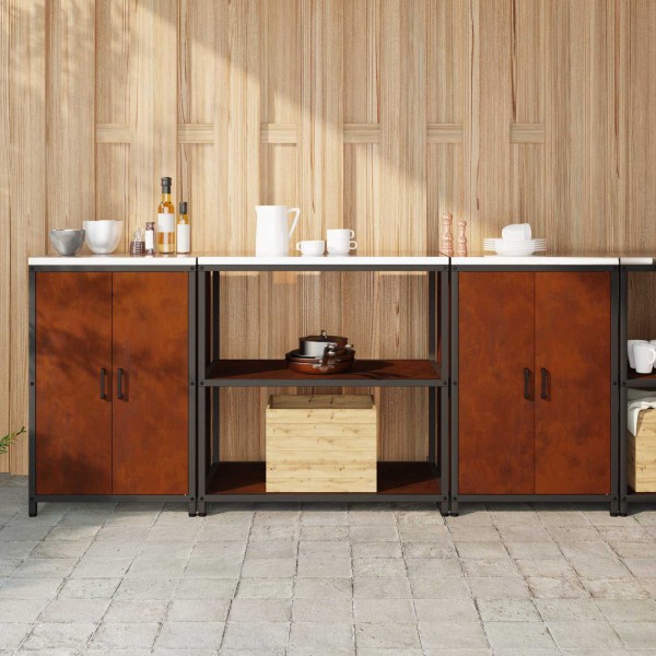 Kitchen storage set with shelf 3 pcs Rusty