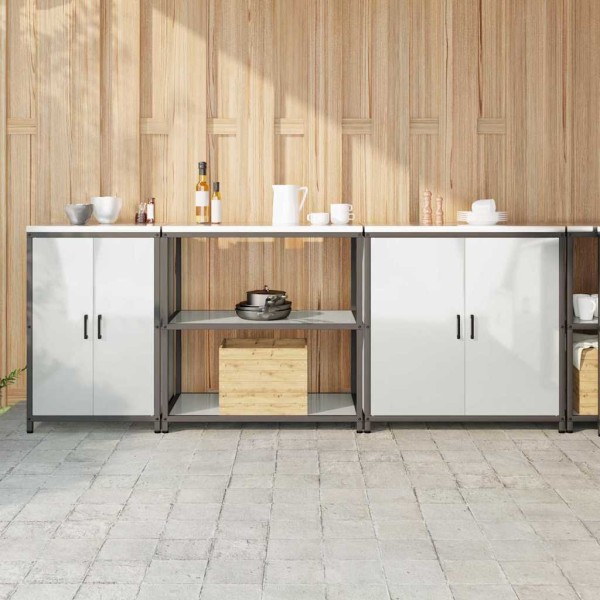 Kitchen storage set 3 pcs Silver Galvanized steel