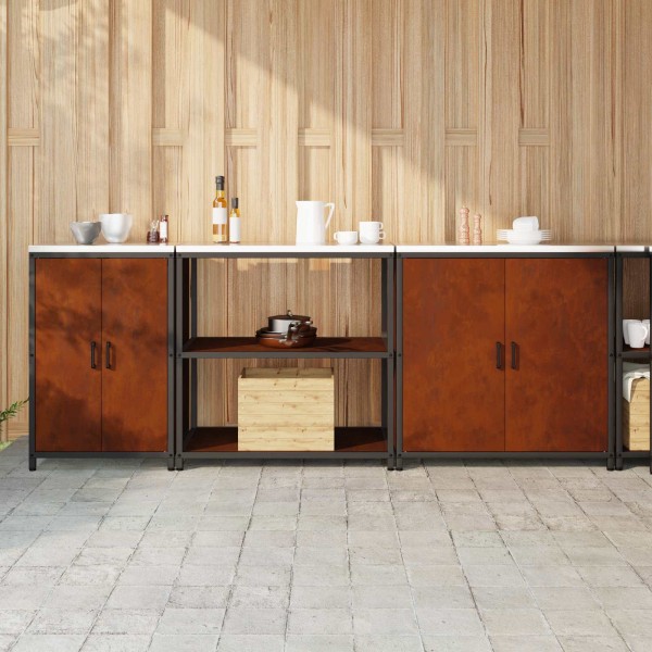 Kitchen storage set with shelf 3 pcs Rusty