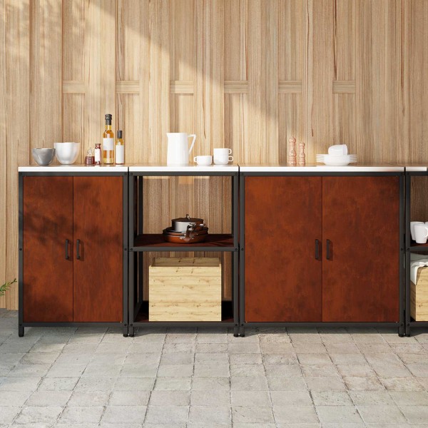Kitchen storage set with shelf 3 pcs Rusty