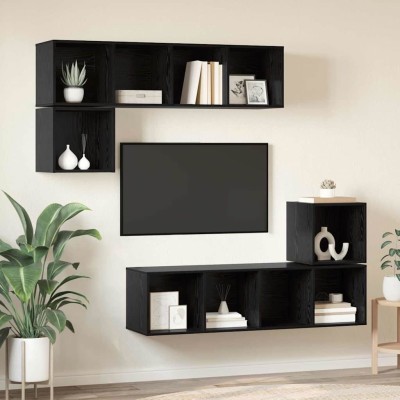 TV cabinet set 4 pcs Black...