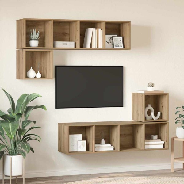 TV cabinet set 4 pcs Artisan oak