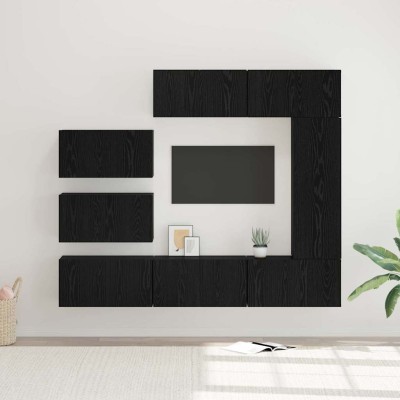 TV cabinet set 8 pcs Black...