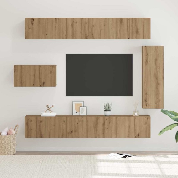 TV cabinet set 8 pcs Artisan oak